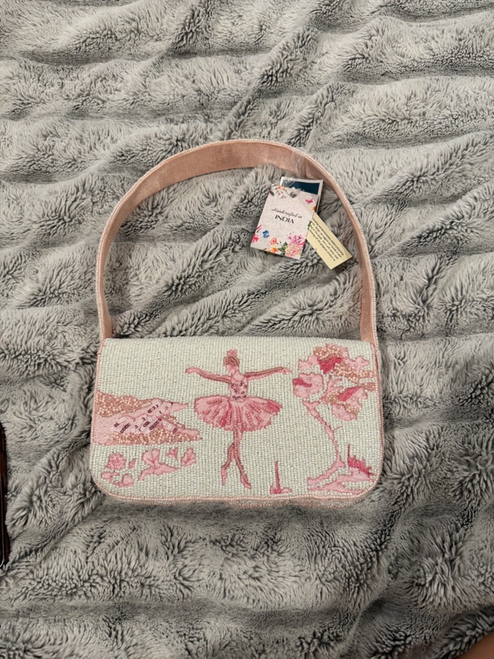Viral TikTok Pink Beaded Ballerina Shoulder Bag
